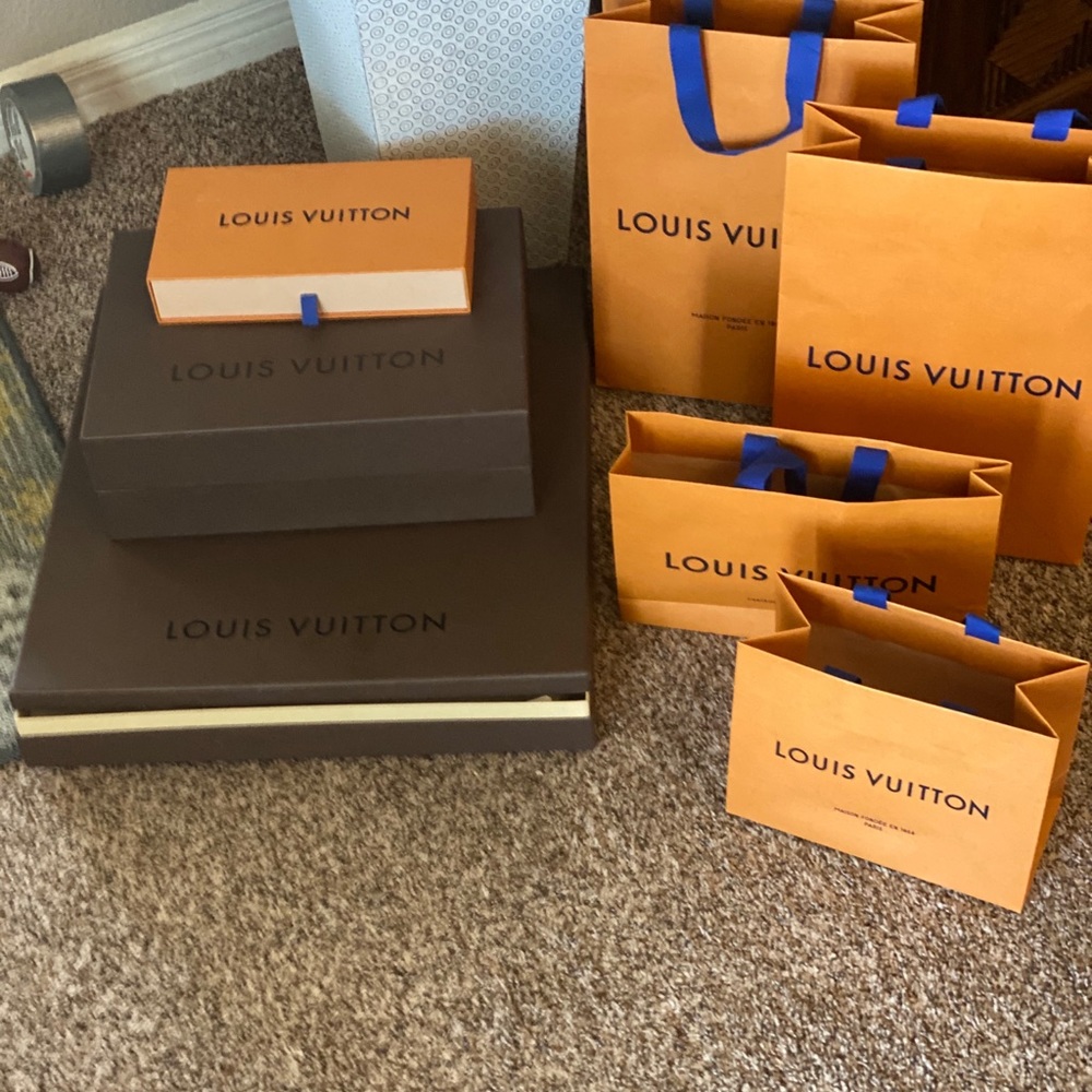 Louis Vuitton boxes and gift bags